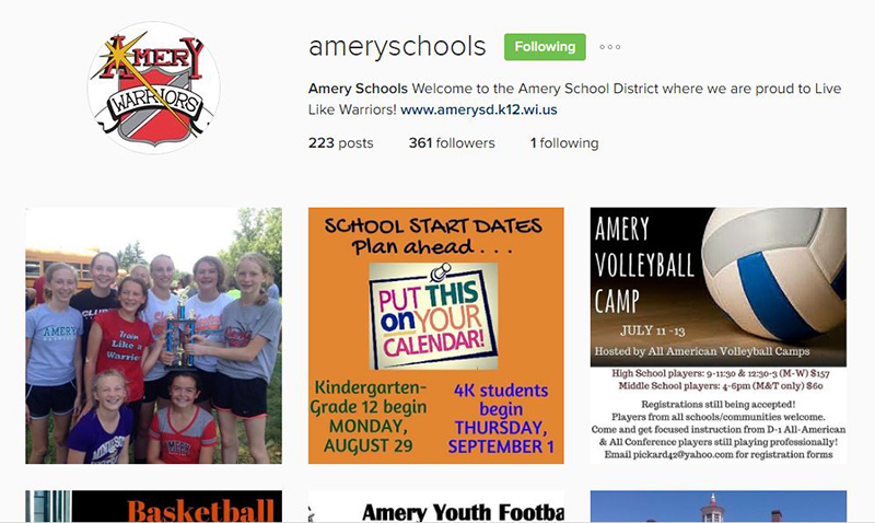 Feature My School – School District of Amery, Wisconsin