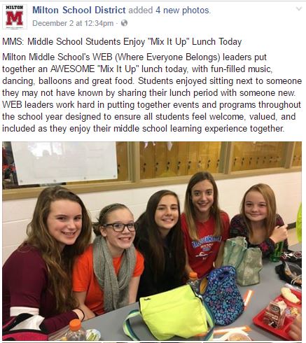 Milton School District Facebook Post