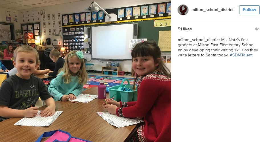 Milton School District Instagram Post