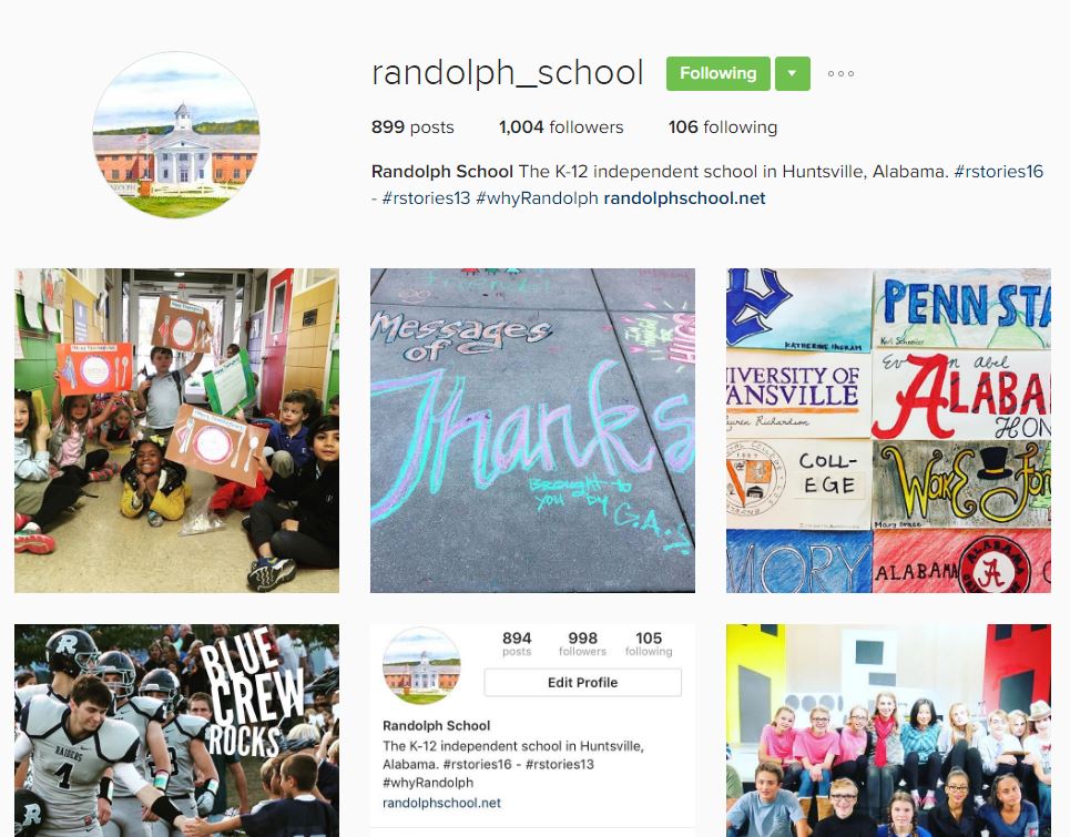 Randolph School in Huntsville, AL Instagram
