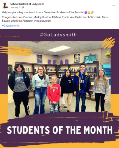 Ladysmith Students of the Month