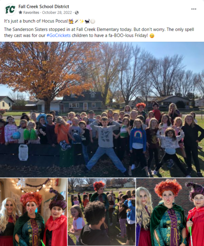Fall Creek School District Halloween post