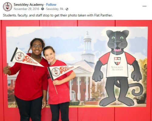 Sewickley Academy Flat Panther Facebook post