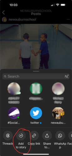 Screenshot of Instagram post - share to stories example
