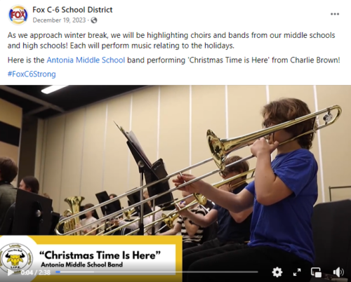 Program Highlight Award - Fox C-6 School District, MO - Andy Waterman - Middle School Band Video