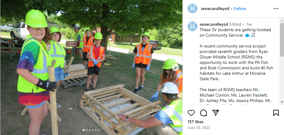 Seneca Valley School District, PA Instagram Post Example