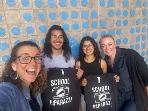 Andrea Gribble with Horizon Honor School's Melissa Hartley and student interns