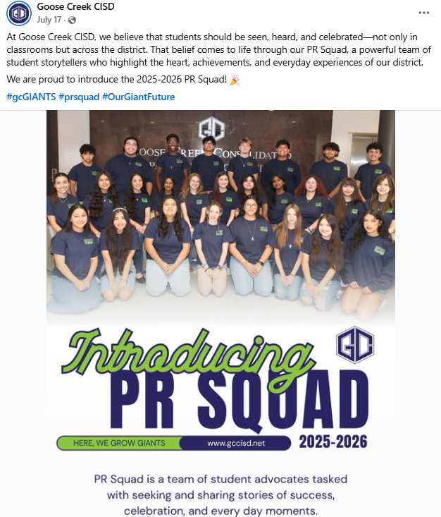 Goose Creek CISD Facebook post