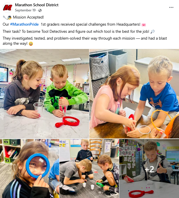 Marathon School District Facebook post