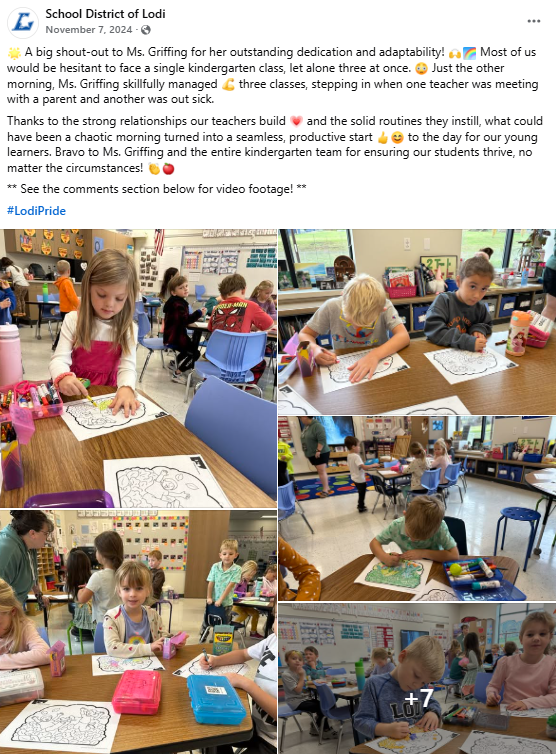 School District of Lodi Facebook post