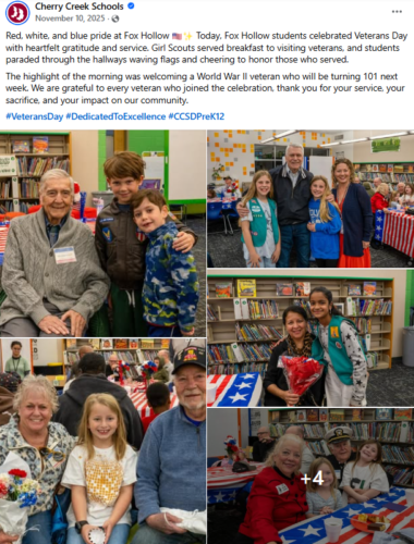 Cherry Creek School District Facebook post