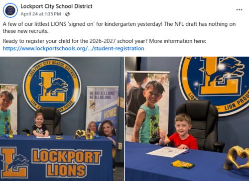 Lockport City School District Facebook post