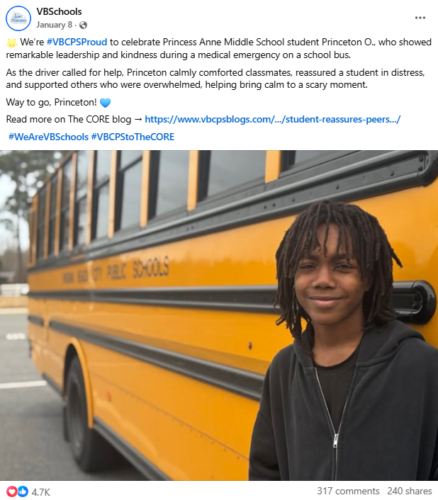 Virginia Beach City Public Schools Facebook post