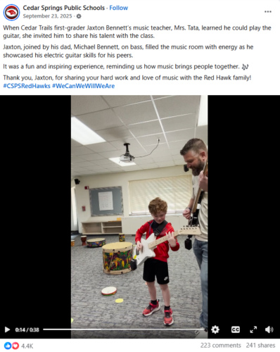 Cedar Springs Public Schools Facebook video