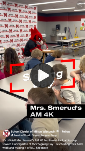 School District of Milton video of 4K signing day