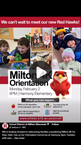 School District of Milton enrollment flyer