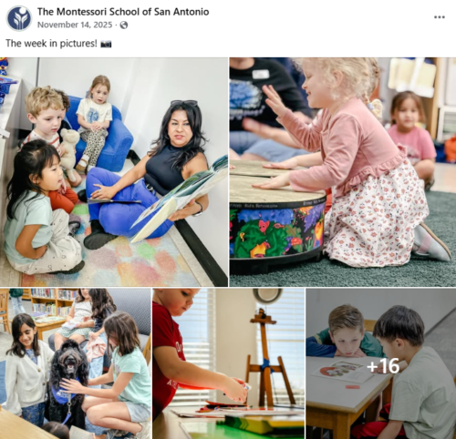 The Montessori School of San Antonio, TX Facebook post