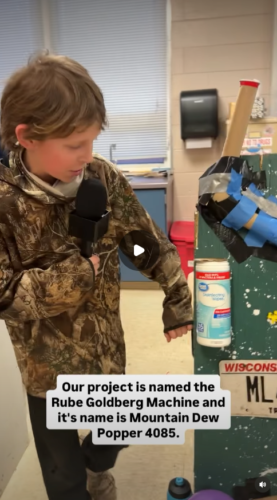 Interview with student about his Rube Goldberg project