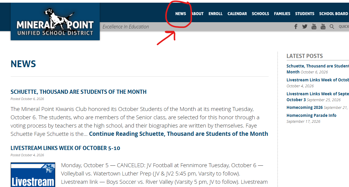 Mineral Point School District website